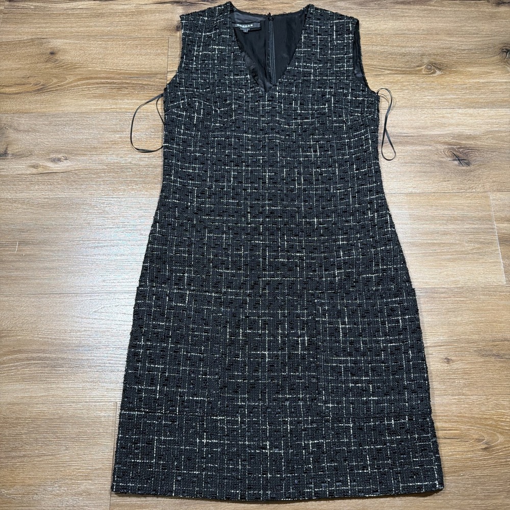 Rochas Women's Size 40 (US 4)  Tweed Mini Dress Sleeveless V-Neck Made In Italy